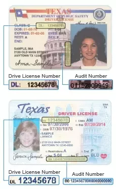 Drivers License Audit Number Location